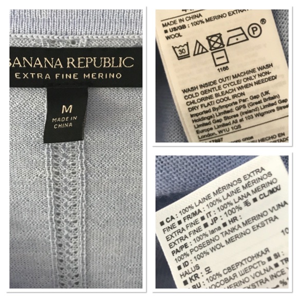 Banana Republic merino wool V-Neck Sweater NWOT - Picture 7 of 7